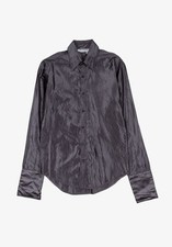 Vintage Yves Saint Laurent Men Silk Shirt Rive Gauche French Cuffs Size 40-M