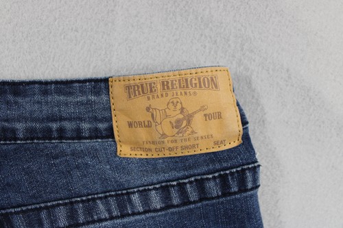 True Religion Shorts Boys 12 Distressed Cut Off Raw Hem Denim Jean Shorts - Picture 10 of 11