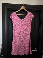 Papaya Pink Ditsy Floral Teadress Size UK 14 BNWT