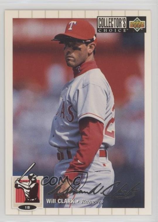 1994 Upper Deck Collector's Choice Silver Foil Signature Will Clark #540 a8a
