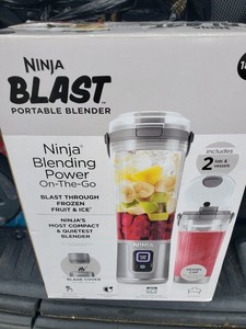 NINJA BLAST Compact, Quiet & Portable Rechargeable Blender With (2) 18oz Vessels
