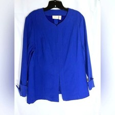 Chico s Size 3 XL Cobalt Blue Open Front Blazer Women's Lightweight Jacket NWT