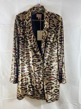 Show Me Your Mumu Women's Bazel Blazer Dress Party Cheetah Sequins Gold Sz M NWT