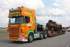 LKW Foto Scania R 580 Plattformanhänger Niederlande orange HOLWERDA HOLT #m6fw