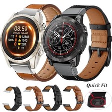 For Garmin Fenix 3 5 5X Plus 6 6X Pro 7 7X 8 Quick Fit Leather Watch Band Strap