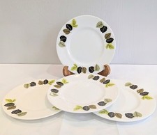 4x Vintage Crownford Bone China Side Plates 17cm, Leaf Nature 1960s