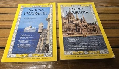 Lot 2 Vintage National Geographic Magazines Dec 1962 July 1965 Puerto Rico Mt...