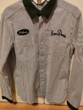 Ben Davis Stripe Long Sleeve Shirt M Black White Embroidered Japan