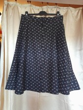 Vintage St Michael A Line Skirt Tiny Flowers On Black Size 18 32" waist