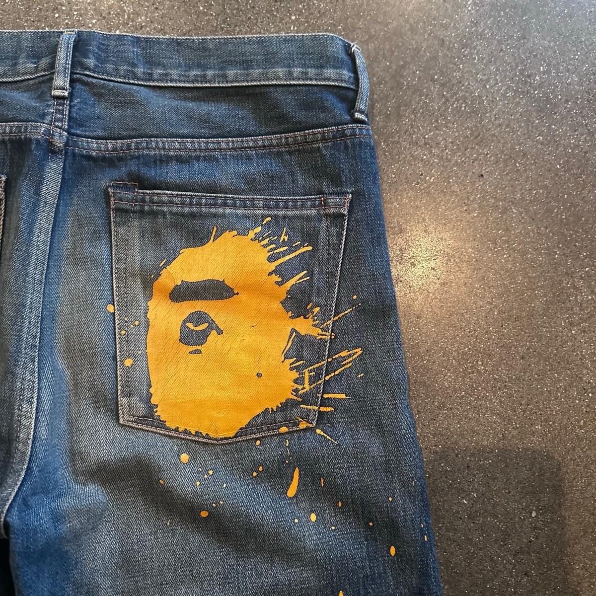 2008 type 05 Bathing Ape bape paint splatter logo design washed