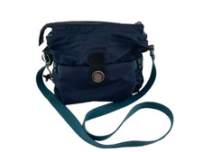 Borsa Kipling donna blu navy piccola/media metallo scimmia tracolla/tracolla ottime condizioni