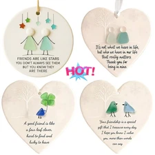 Heart ShapedSea Glass Friendship Decor 2025 Christmas Ornaments