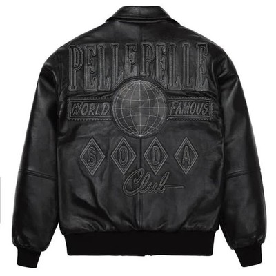 Men's Pelle Pelle Marc Buchanan Soda Club Genuine Cowhide Bomber