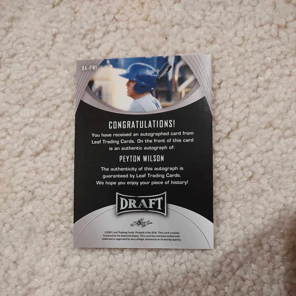 2021 Leaf Metal Draft Peyton Wilson (AU, RC) - Image 2 of 2