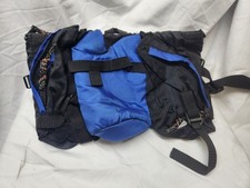 Vintage 90s Blue and Black Hiking Fanny Pack Belt Bag Waist Bag w/ Bottle Holder