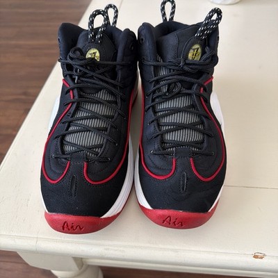 Nike Air Penny 2 Miami Heat 2009 Black Red White 333886-061 Suede Men's Sneaker