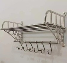 Silver French Rack Luggage Train Wall Mounted Flower Steel Rack vintage luxury