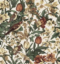 Erfoni 17.3" x118" Floral Birds Wallpaper Vintage x 118", Beige
