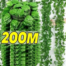 100M Artificial Ivy Garland Trailing Vine Fake Foliage Flower Hanging Leaf Plant