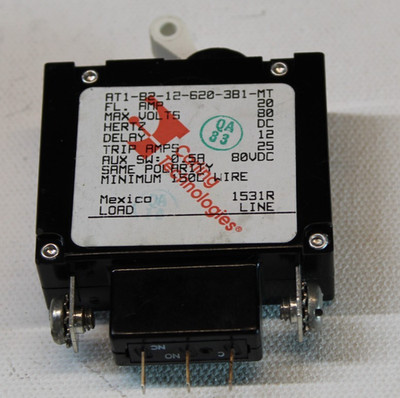 Carling Technologies Circuit Breaker 20A  A SERIES MID-T    AT1-B2-12-620-3B1-MT