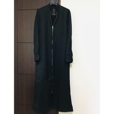 Y's Gabardine Long Coat Black Size M