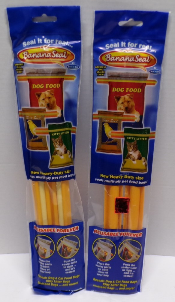 Lot of 2 Banana Seal Pet Food Sealer Medium 14 1/2