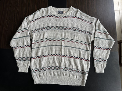 Vintage PECONIC BAY TRADERS Sweater MADE IN USA 100% Cotton Men's Large