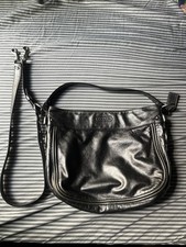 Coach Zoe Hobo Handbag Metalic Silver Gray Leather No. F14707 Zipper Bag Tag