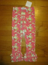 NWT SweetHoney Clothing Pink Floral Ruffle Pants Size 5