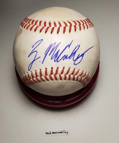 Autographed Baseball game used ZACH MACCAMBLEY Philadelphia Phillies