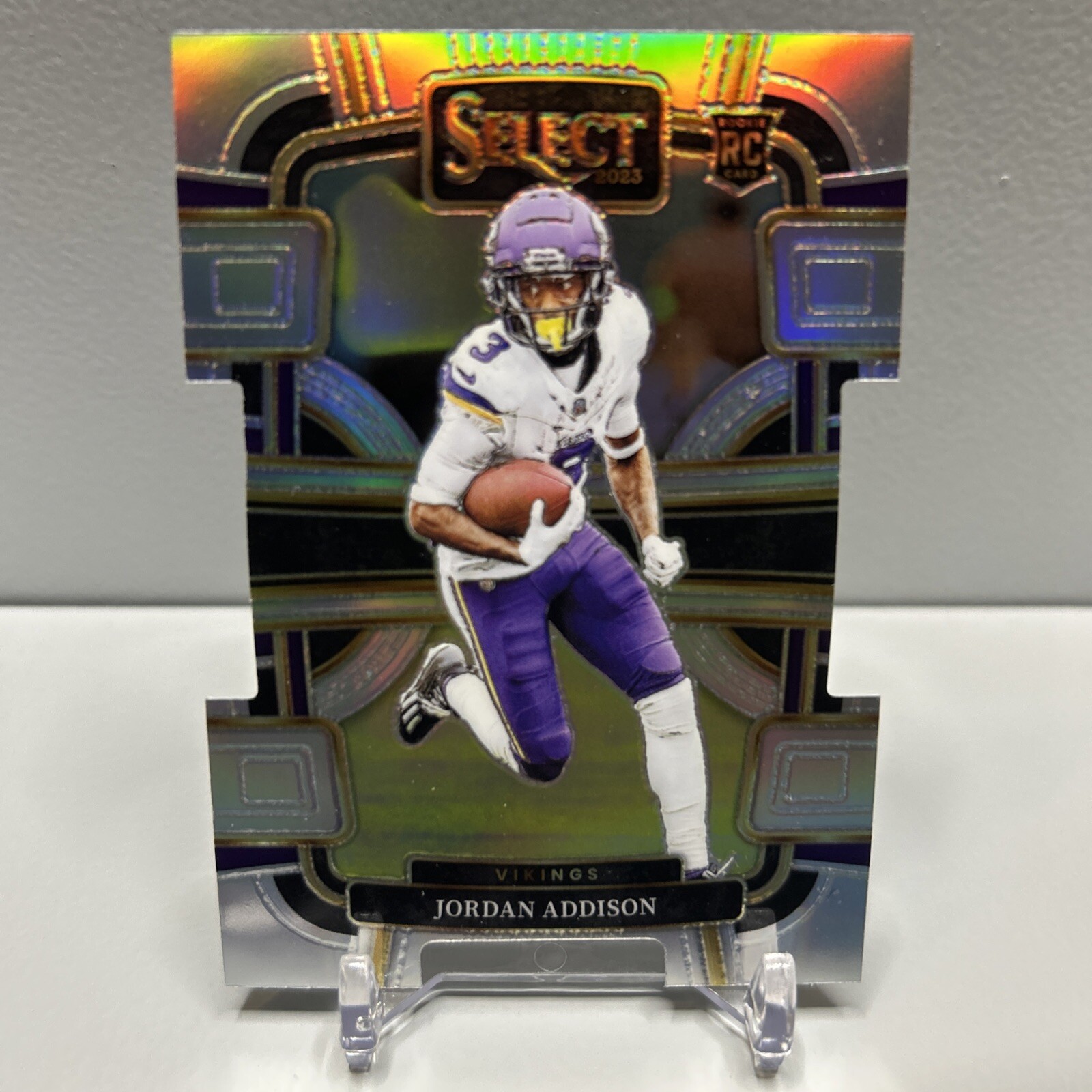 2023-24 Select Jordan Addison Silver Holo Die-Cut Prizm #66 Rookie RC Vikings 