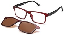 CAPRI OPTICS DICAPRIO DC401 EYEGLASSES W/ CLIP 50-17-140 BURG/BLACK W/ SOFT CASE