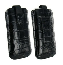 Housse Etui Pochette Croco Iphone 4 4S Noir Black