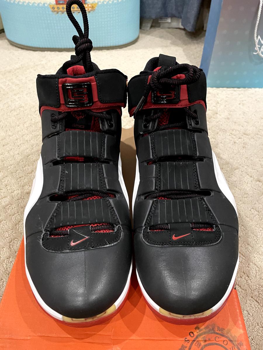 2006 NIKE ZOOM LEBRON IV 4 BLACK WHITE CRIMSON RED CAVS 314647-011