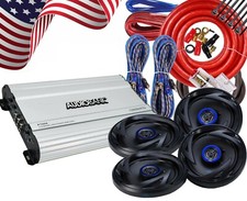 4x Autotek 600W 6.5" Car Audio Speaker + Audiobank 1000W 4CH  Amplifier + Kit