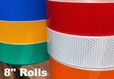 8" High Intensity Type 3 Reflective Tape Rolls - 150' Rolls