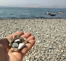 2 x bags. Sea of Galilee pebbles " Where Jesus walked " on the water from Israel