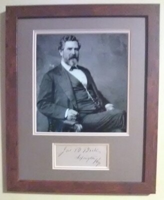 James B Beck(1822-90) / Autograph / U.S. Senator - Kentucky / 11x14'' Framed