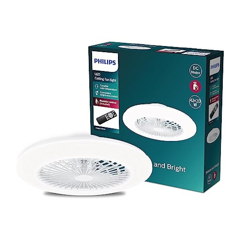 Philips LED Amigo Lampada da Soffitto con Ventilatore, SceneSwitch, 20W+40W, Tel