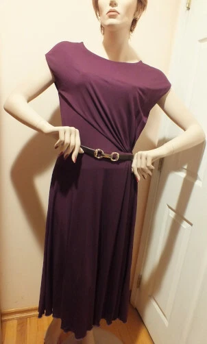 ROBE COCKTAIL GUCCI BOURGUOGNE AUTHENTIQUE NEUF AVEC ÉTIQUETTES avec CEINTURE HIPEBIT TAILLE 4 