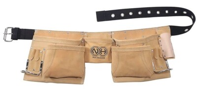 Nut Hugger 46'' Leather Handyman Tool Belt 12 Pockets, 40804, Light Brown