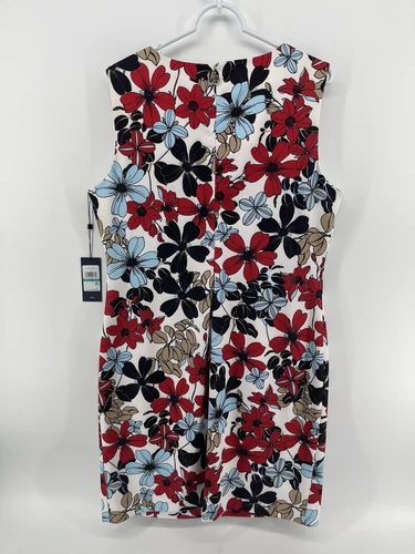 Tommy Hilfiger Sheeth 连衣裙女式 16 码红色白色蓝色花卉无袖 129 美元 - 第 4 张/共 12 张