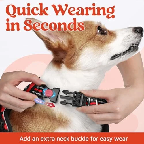 Dog Harness for Large Dogs, No Pull Dog Vest Harness X-Large Red