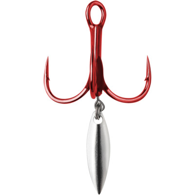 VMC Bladed Hybrid Treble Short Fishing Hook 2-Pack - Tin Red