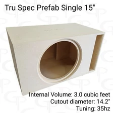 TRU SPEC Prefab Single 15" Subwoofer Enclosure Sub Box 