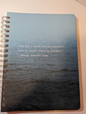 Spiral Lined Journal Notebook Blue Inspirational Quote 9.5x7 New