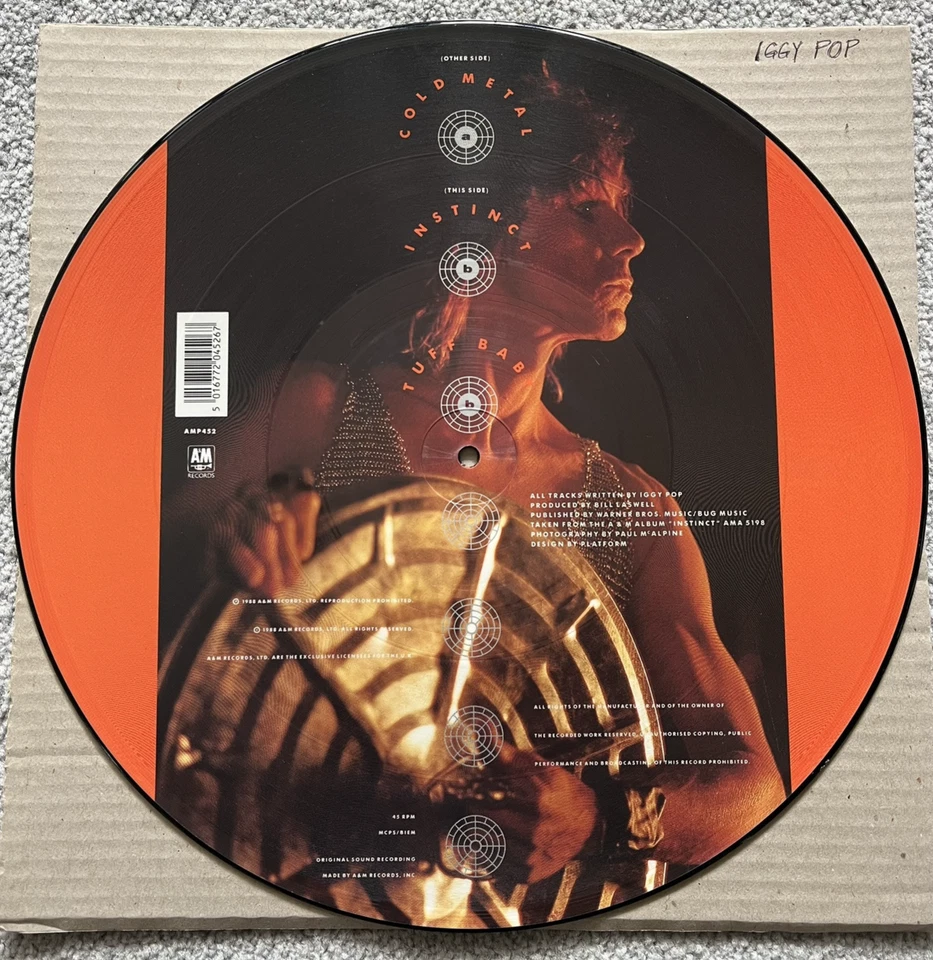 IGGY POP -  COLD METAL *A&M #AMP 452 12" WITH 3 TRACKS, VINYL LP - Image 3 of 4