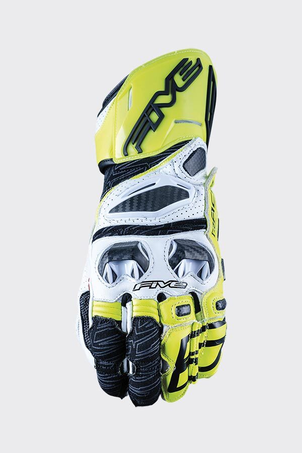 Gants de sport en cuir RFX2 finition haut de gamme noir jaune fluo T11
