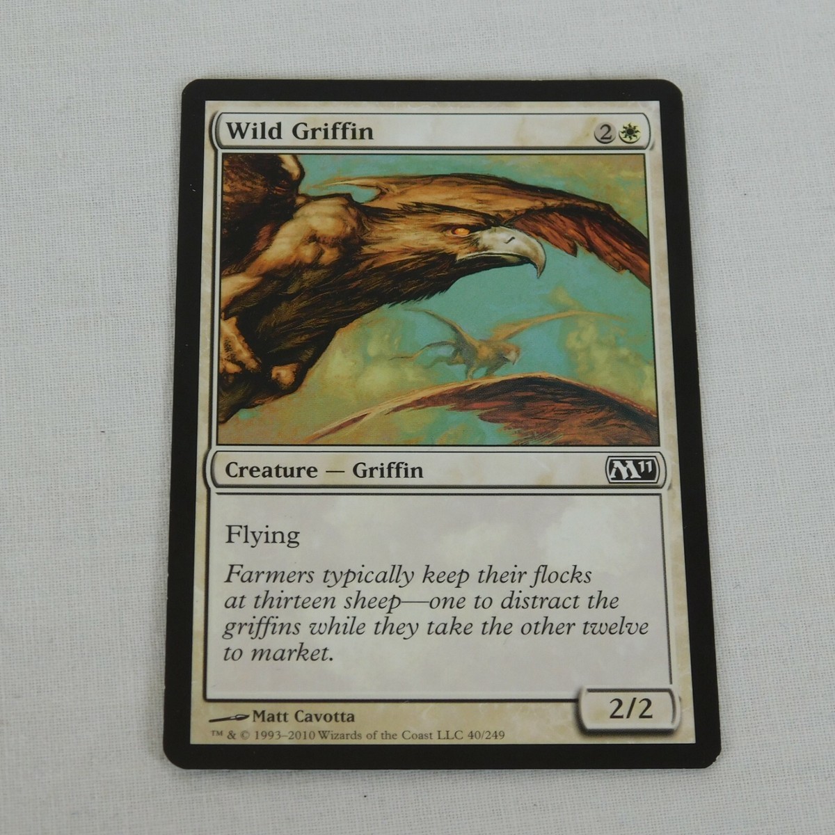 Wild Griffin MTG 2010 White Creature Griffin 40/249 Magic 2011