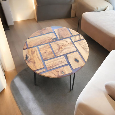 Resin & Wood Coffee Table, Epoxy River Tables, Epoxy Round Table ,Unique  Table
